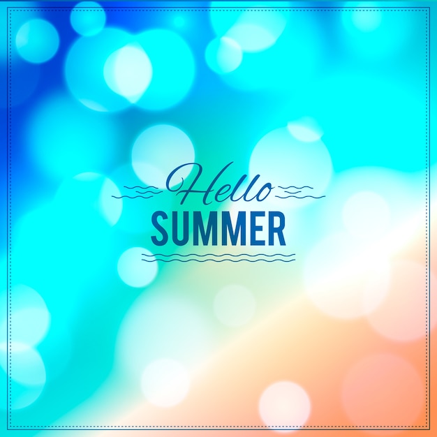 Бесплатное векторное изображение Привет летом размытая тема