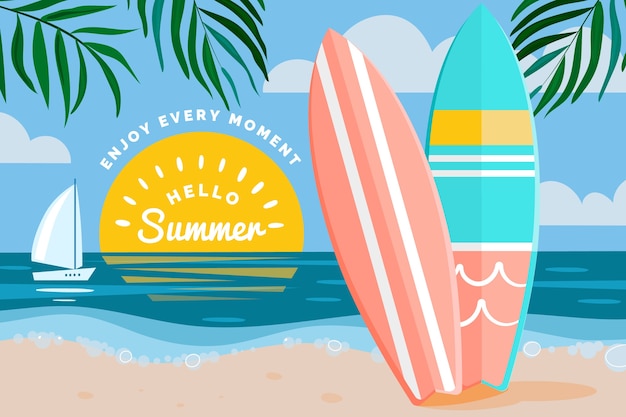 Free Vector hello summer concept in flat design