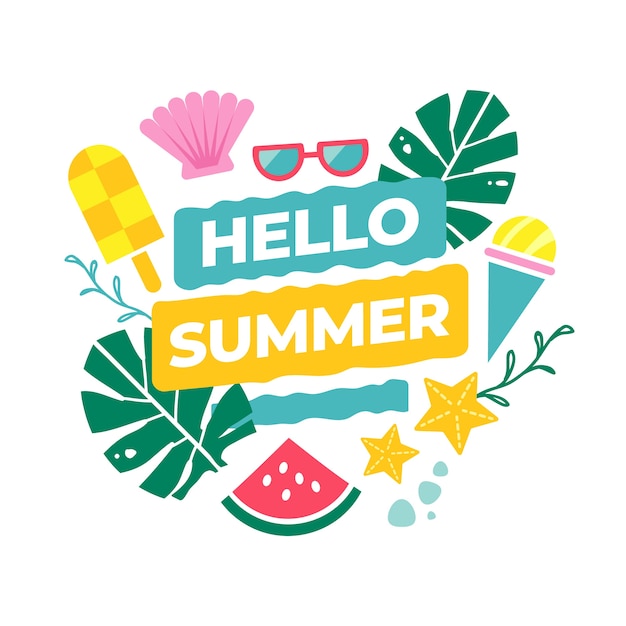 Free vector hello summer concept