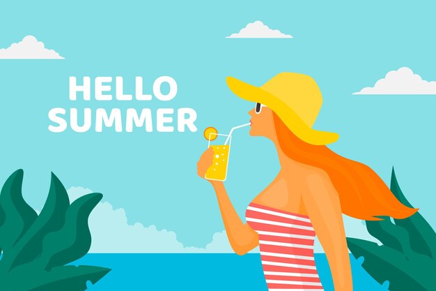 Free vector hello summer concept