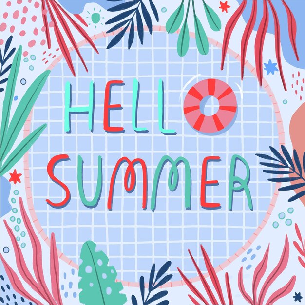 Hello summer in flat design