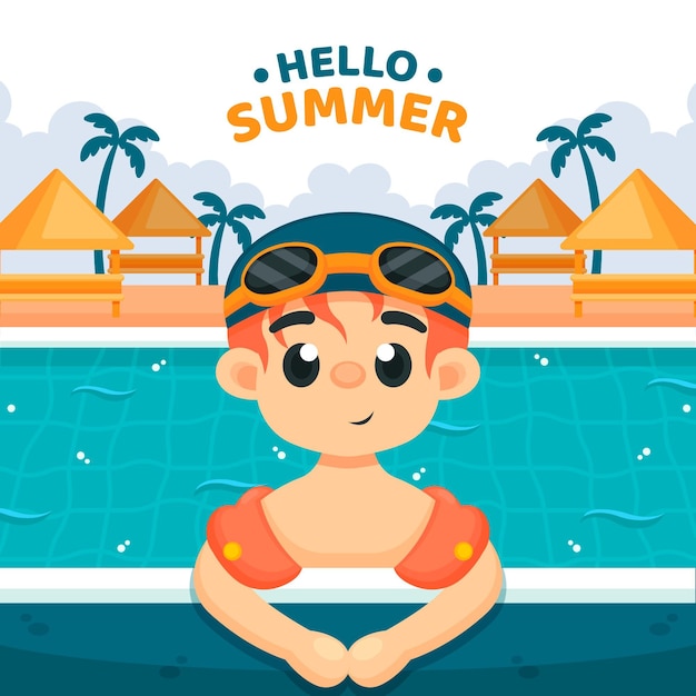 Hello summer illustrated