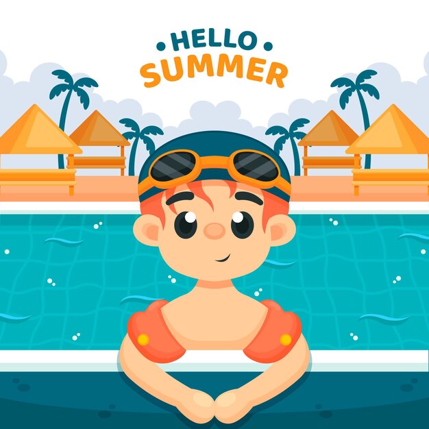 Hello summer illustrated