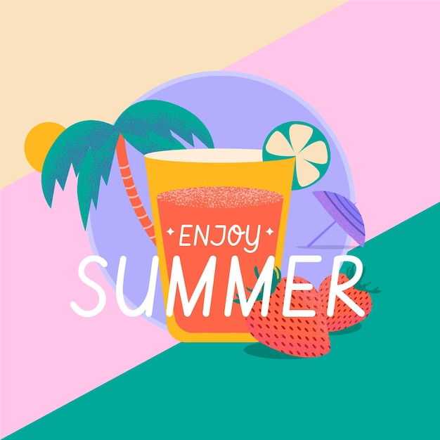 Бесплатное векторное изображение Привет, лето, иллюстрация