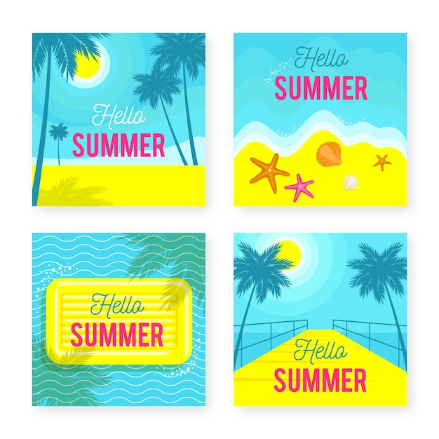 Hello summer instagram post collection