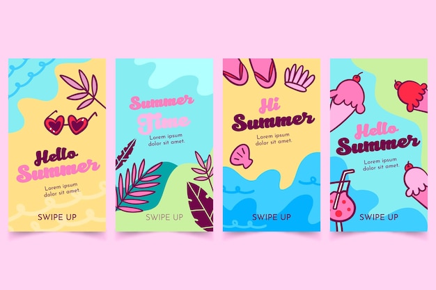 Hello summer instagram story pack