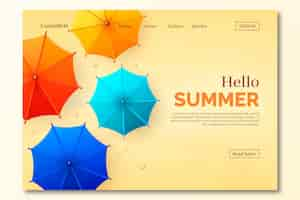 Free vector hello summer landing page design