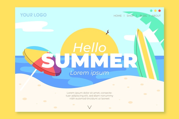Hello summer landing page template