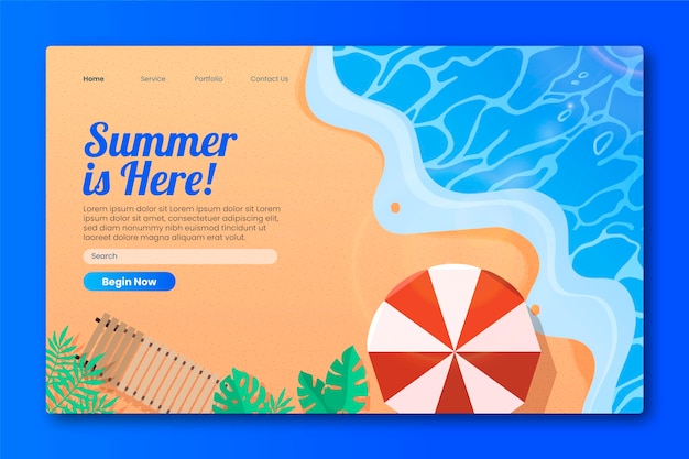 Hello summer landing page template