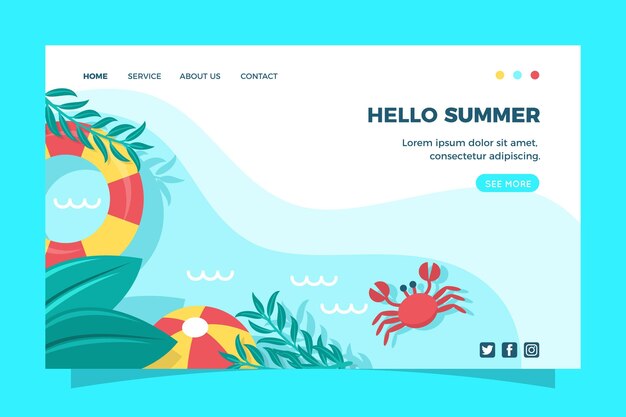 Hello summer landing page template