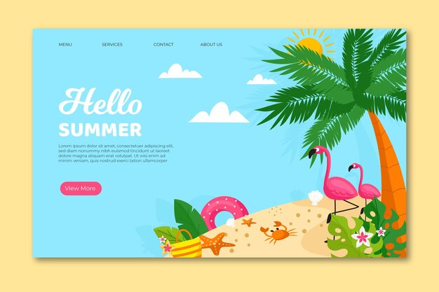 こんにちは夏のランディングページテンプレート