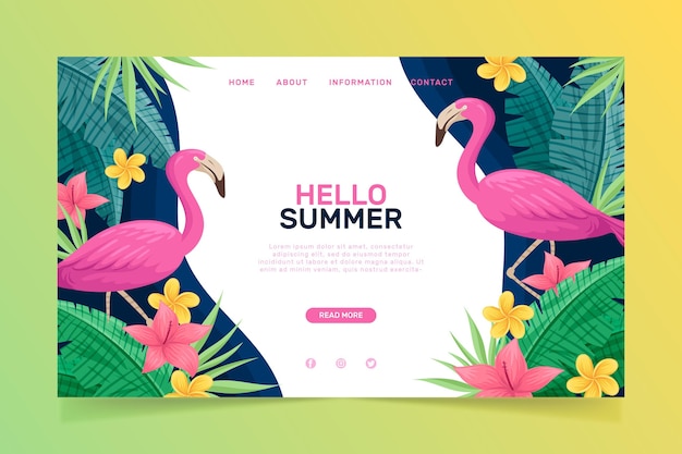 Hello summer landing page template