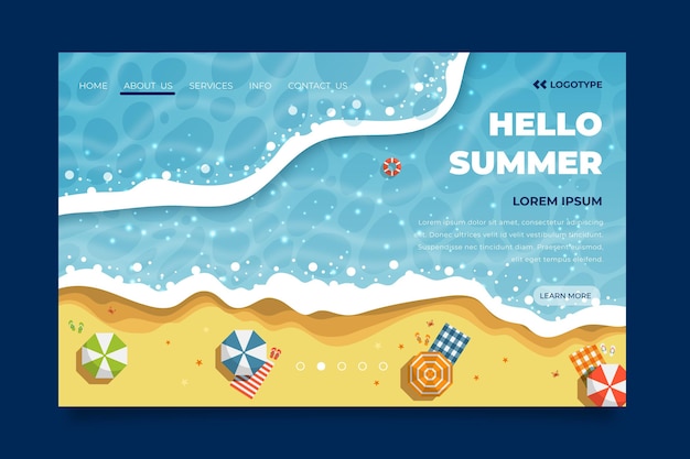 Ciao landing page estiva con spiaggia