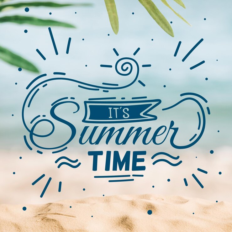 Free Vector hello summer lettering message concept