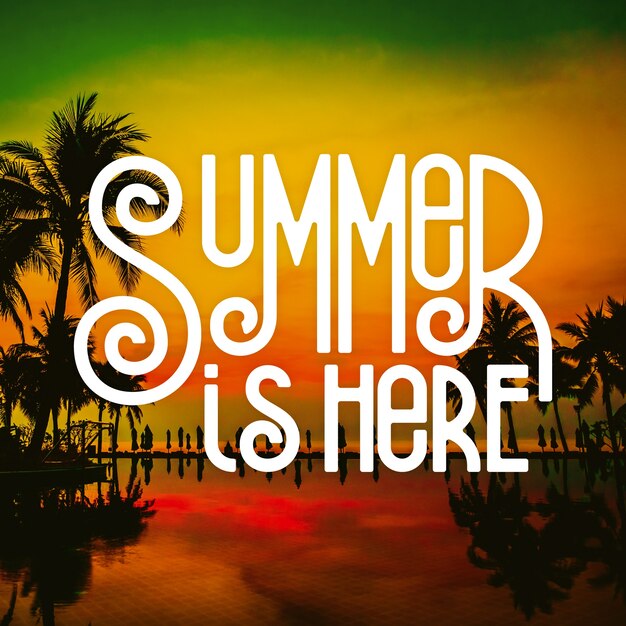 Hello summer lettering message theme
