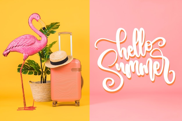 Free vector hello summer lettering style