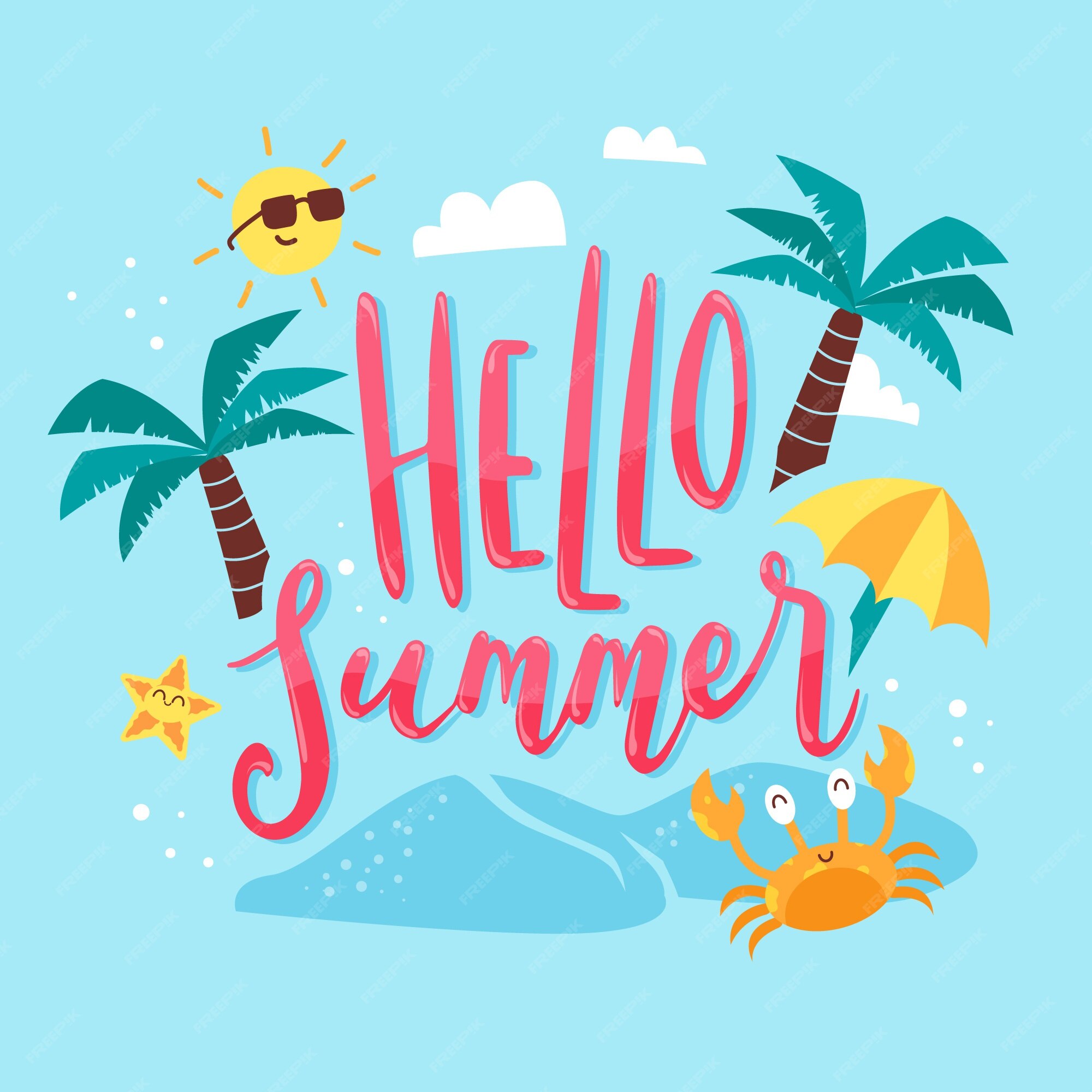 Hello summer time Royalty Free Vector Image - VectorStock