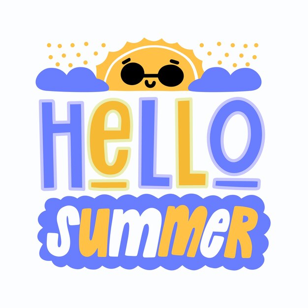 Hello summer lettering