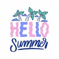 Free vector hello summer lettering