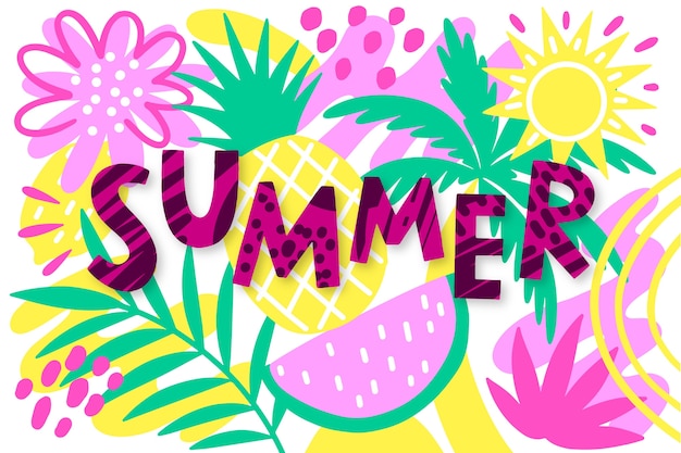 Free vector hello summer lettering