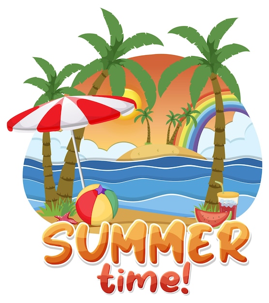 Hello summer logo template