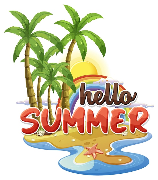 Free vector hello summer logo template