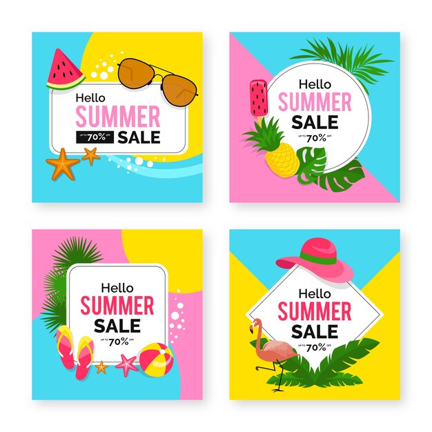 Hello summer sale instagram post collection