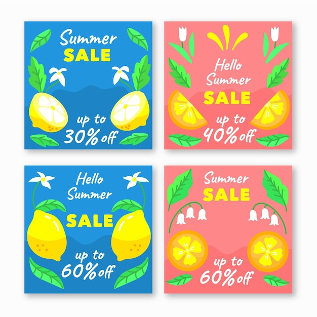 Hello summer sale instagram post collection