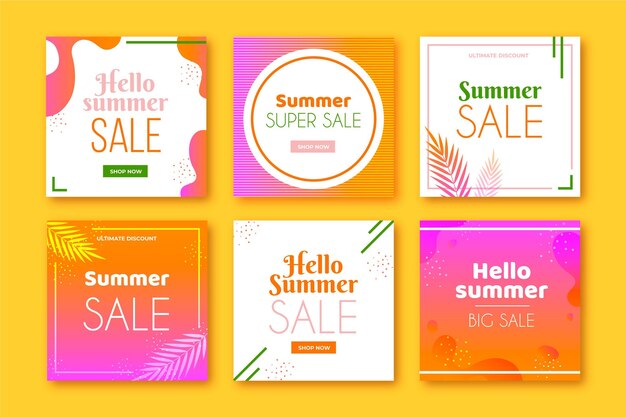 Hello summer sale instagram post collection