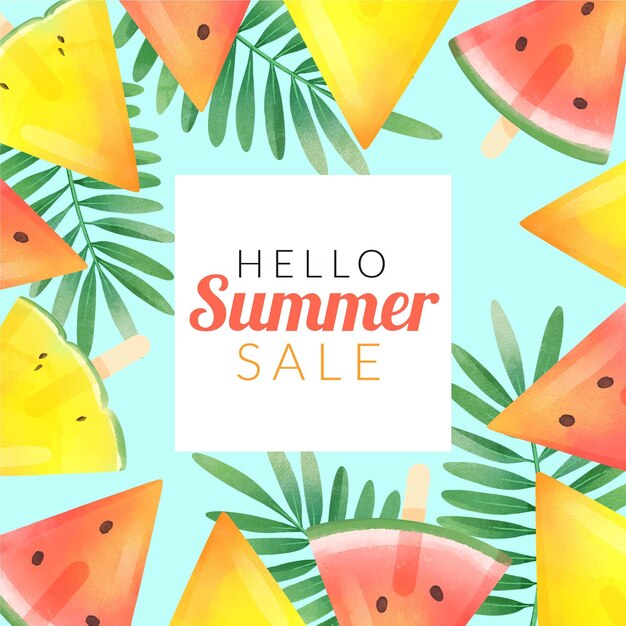 Hello summer sale with watermelon