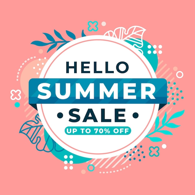 Free vector hello summer sale
