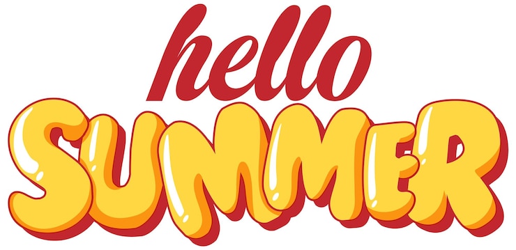 Free Vector hello summer text for banner or poster design