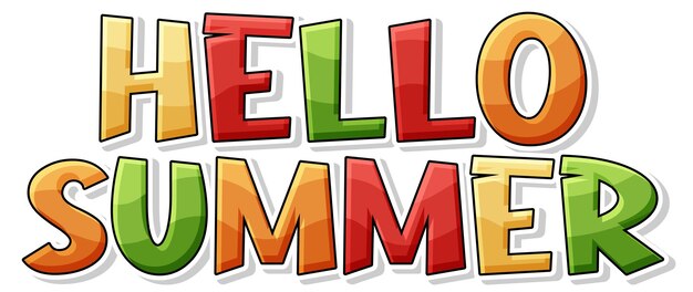 Free vector hello summer text for banner or poster design