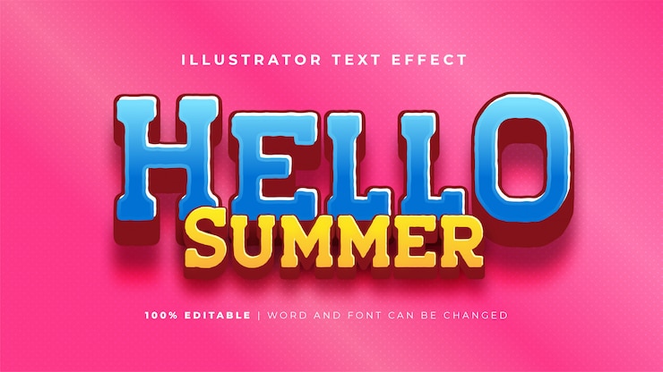 Free Vector hello summer text effect