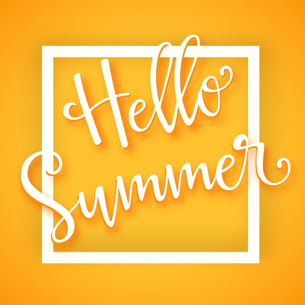 Hello summer typographic design