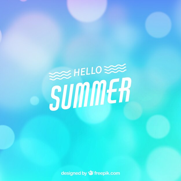 Hello summer with blurred background