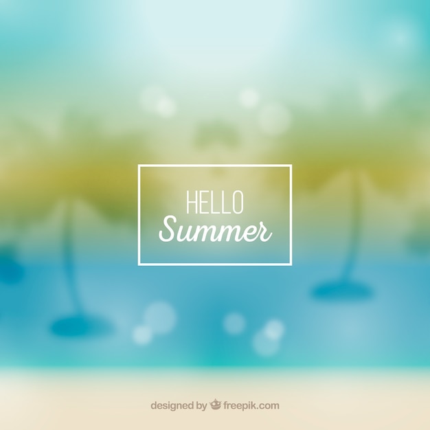 Hello summer with blurred background