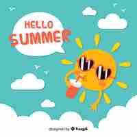 Free vector hello summer