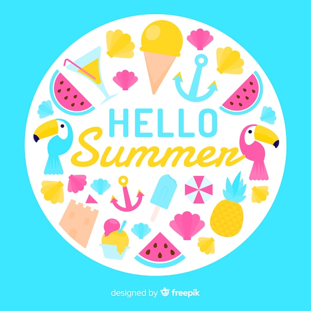 Free vector hello summer