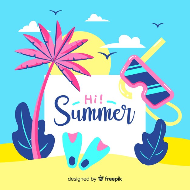 Free vector hello summer