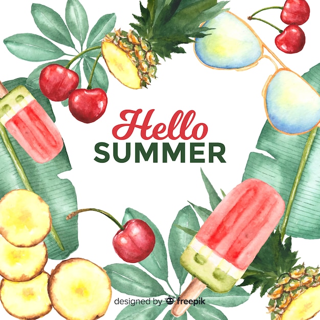 Free vector hello summer