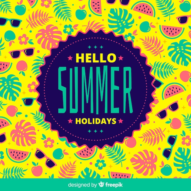 Free vector hello summer