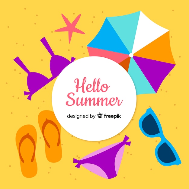 Free vector hello summer