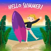 Free vector hello summer