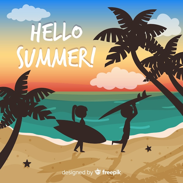 Бесплатное векторное изображение Привет лето