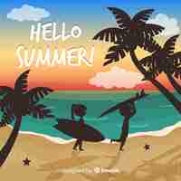 Free vector hello summer