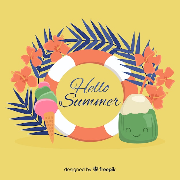 Free vector hello summer