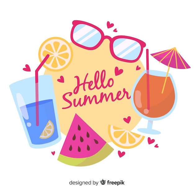 Free vector hello summer