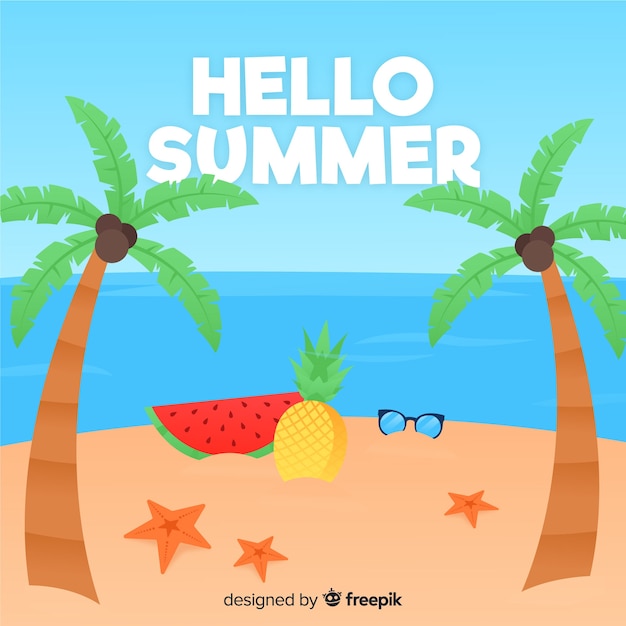 Free vector hello summer