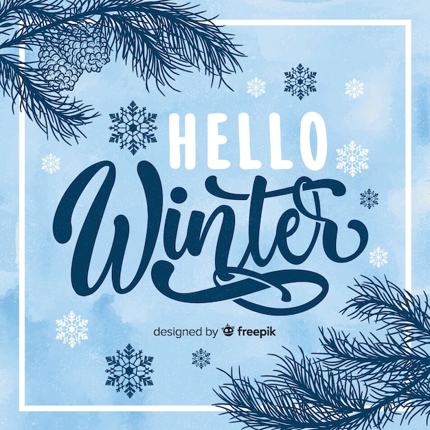 Free vector hello winter background